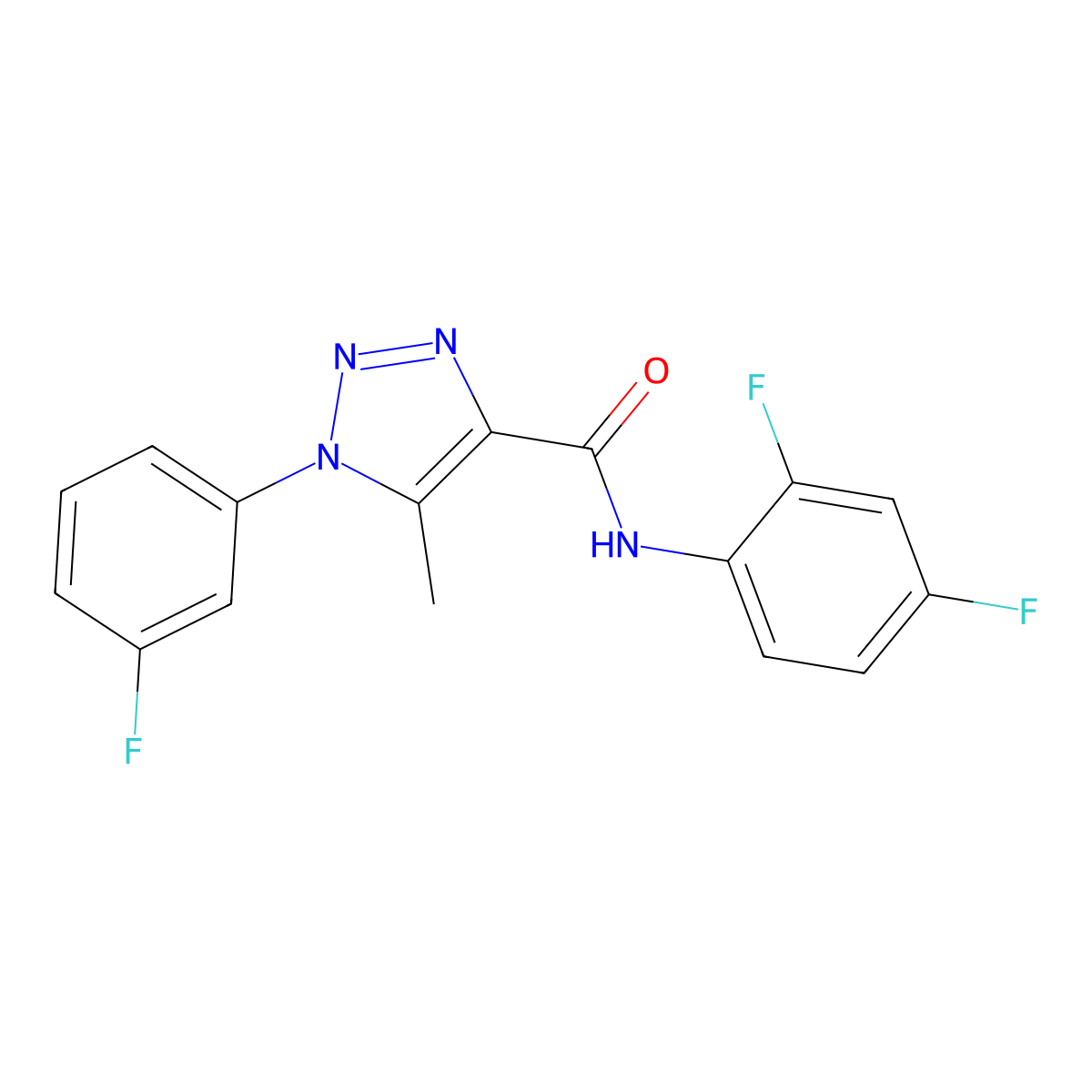 N-(2,4-difluorophenyl)-1-(3-fluorophenyl)-5-methyl-1H-1,2,3-triazole-4-carboxamide molecular structure, CAS 1260922-93-7