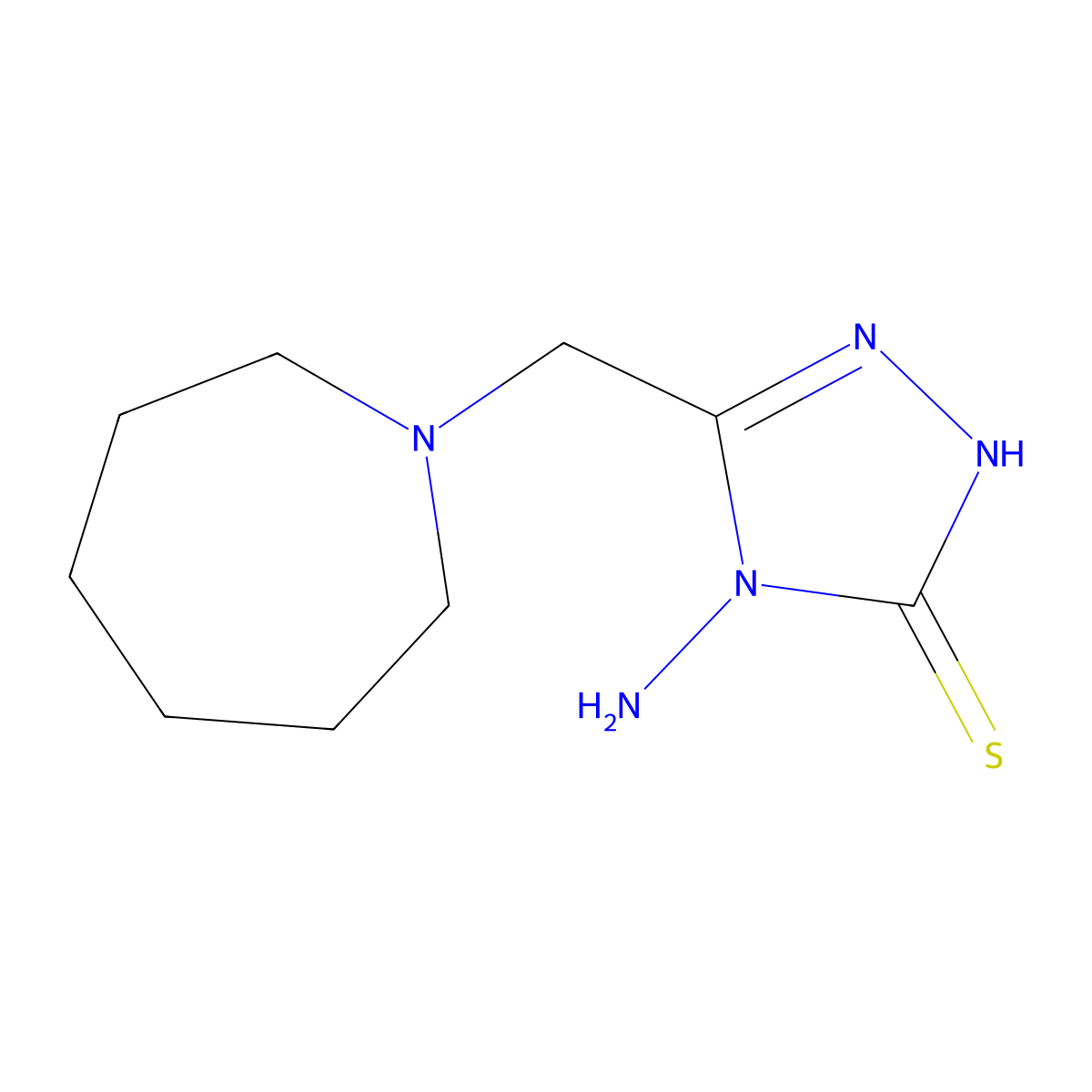 4-amino-5-(azepan-1-ylmethyl)-4H-1,2,4-triazole-3-thiol molecular structure, CAS 1260923-15-6