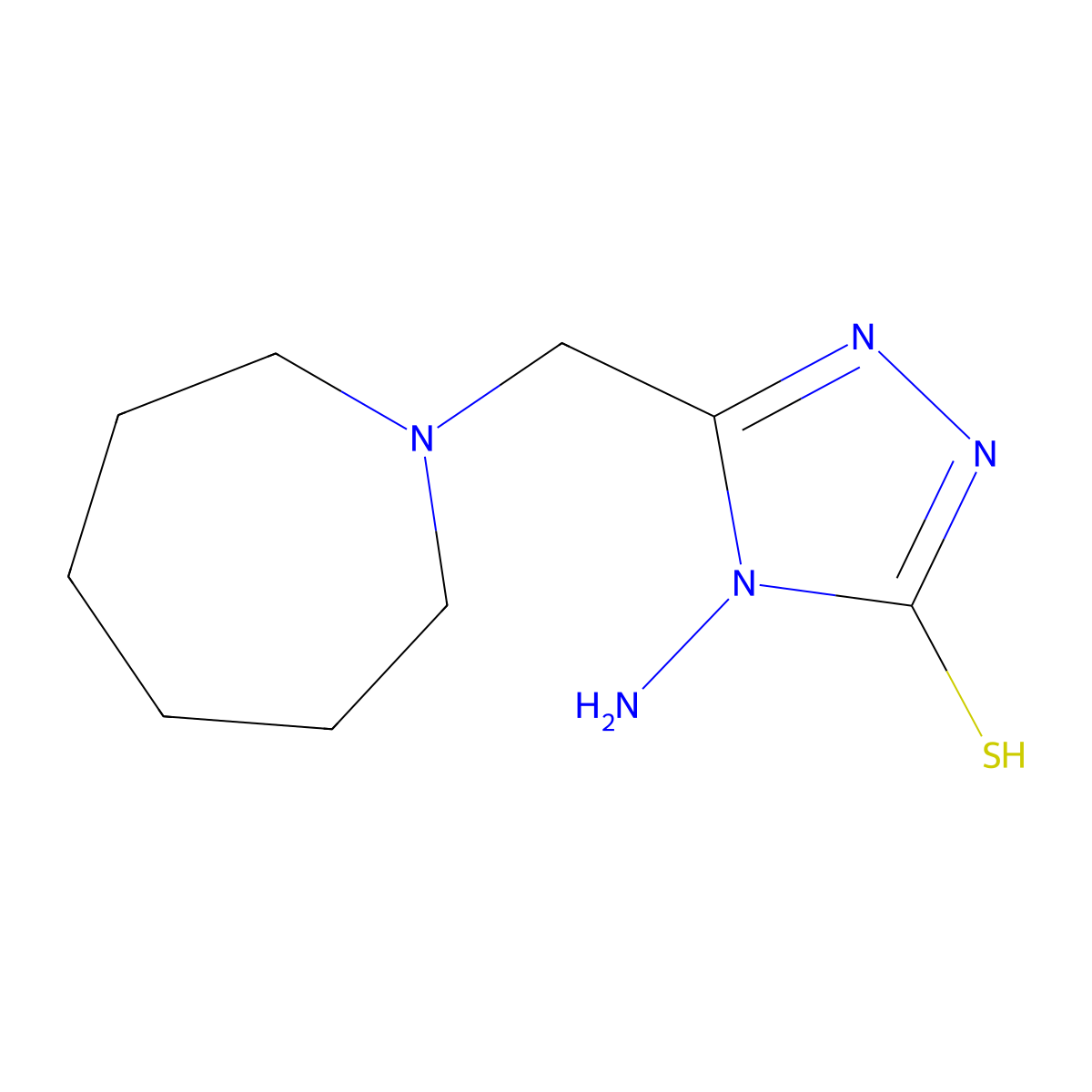 4-amino-5-(azepan-1-ylmethyl)-4H-1,2,4-triazole-3-thiol molecular structure, CAS 1260923-15-6