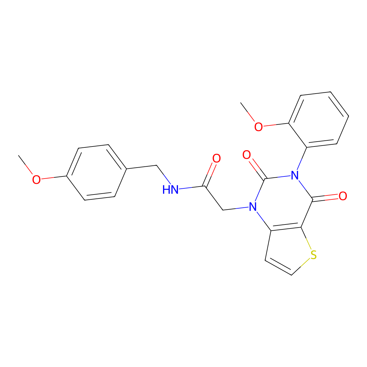 N-(4-methoxybenzyl)-2-(3-(2-methoxyphenyl)-2,4-dioxo-3,4-dihydrothieno[3,2-d]pyrimidin-1(2H)-yl)acetamide molecular structure, CAS 1260923-77-0