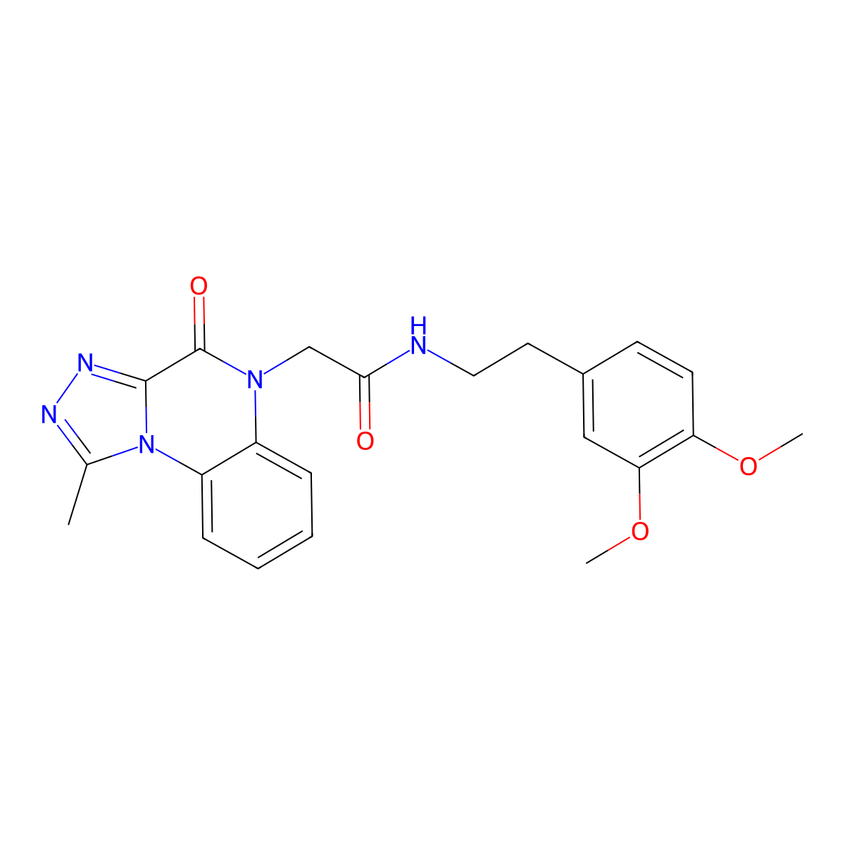 N-[2-(3,4-dimethoxyphenyl)ethyl]-2-(1-methyl-4-oxo[1,2,4]triazolo[4,3-a]quinoxalin-5(4H)-yl)acetamide molecular structure, CAS 1260924-07-9