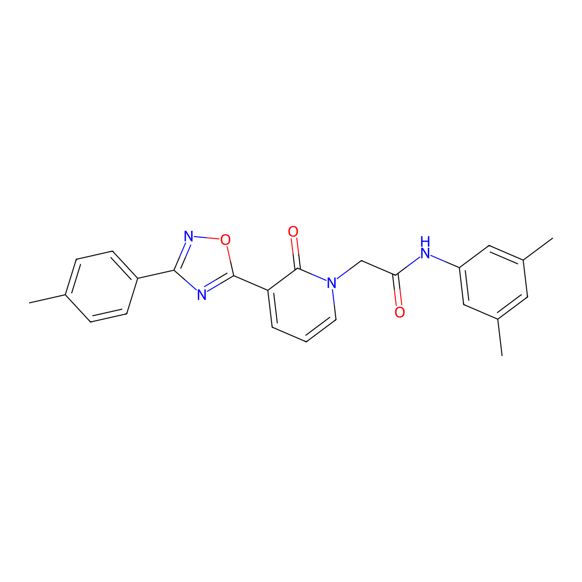 N-(3,5-dimethylphenyl)-2-[3-[3-(4-methylphenyl)-1,2,4-oxadiazol-5-yl]-2-oxopyridin-1(2H)-yl]acetamide molecular structure, CAS 1260924-31-9