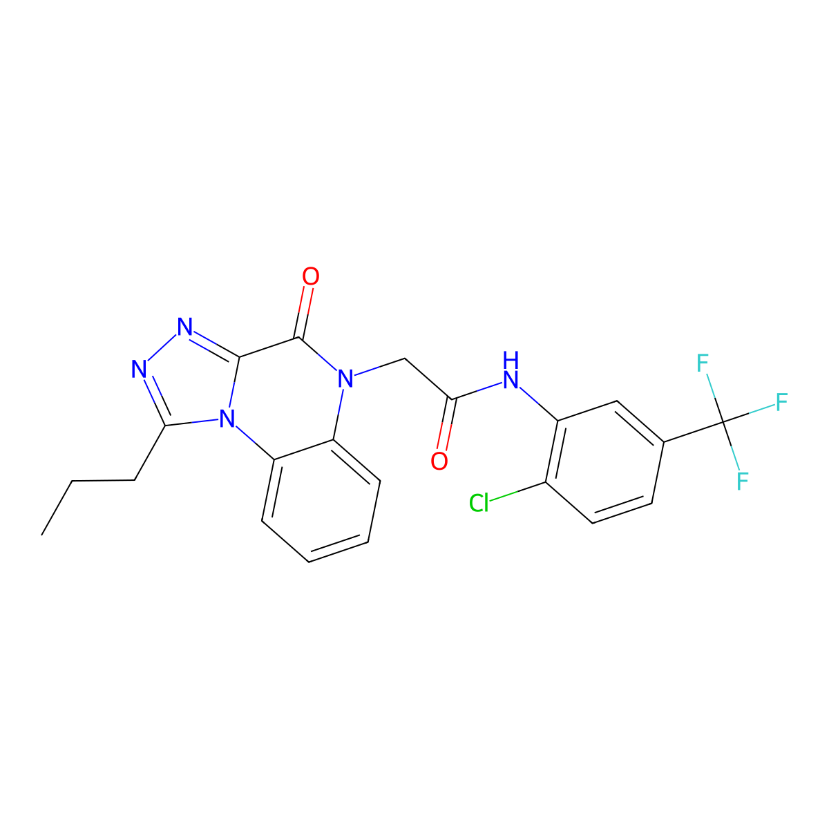 N-[2-chloro-5-(trifluoromethyl)phenyl]-2-{4-oxo-1-propyl-4H,5H-[1,2,4]triazolo[4,3-a]quinoxalin-5-yl}acetamide molecular structure, CAS 1260924-45-5