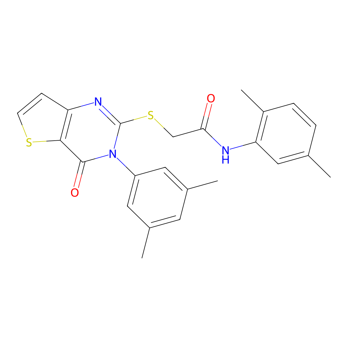 N-(2,5-dimethylphenyl)-2-{[3-(3,5-dimethylphenyl)-4-oxo-3,4-dihydrothieno[3,2-d]pyrimidin-2-yl]sulfanyl}acetamide molecular structure, CAS 1260924-57-9