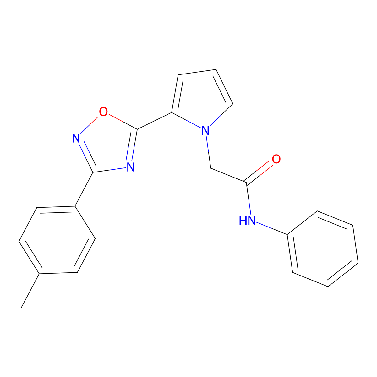 2-{2-[3-(4-methylphenyl)-1,2,4-oxadiazol-5-yl]-1H-pyrrol-1-yl}-N-phenylacetamide molecular structure, CAS 1260924-98-8