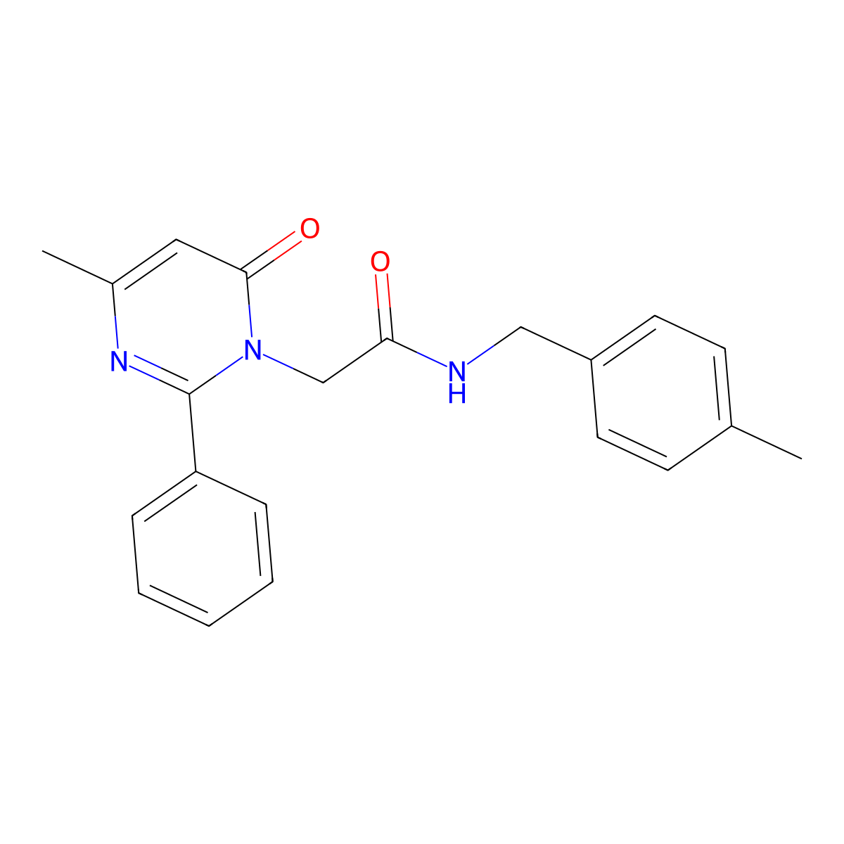 N-(4-methylbenzyl)-2-(4-methyl-6-oxo-2-phenylpyrimidin-1(6H)-yl)acetamide molecular structure, CAS 1260925-61-8