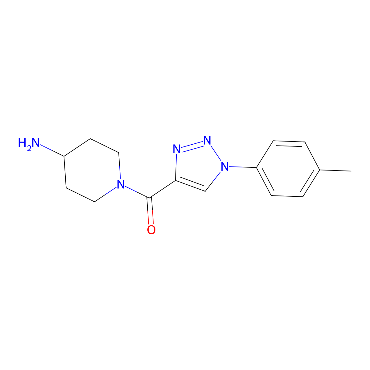 (4-Aminopiperidin-1-yl)(1-(p-tolyl)-1H-1,2,3-triazol-4-yl)methanone molecular structure, CAS 1260926-46-2