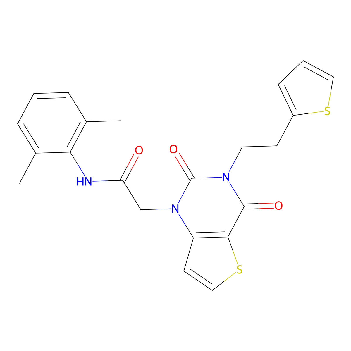 N-(2,6-dimethylphenyl)-2-(2,4-dioxo-3-(2-(thiophen-2-yl)ethyl)-3,4-dihydrothieno[3,2-d]pyrimidin-1(2H)-yl)acetamide molecular structure, CAS 1260926-82-6