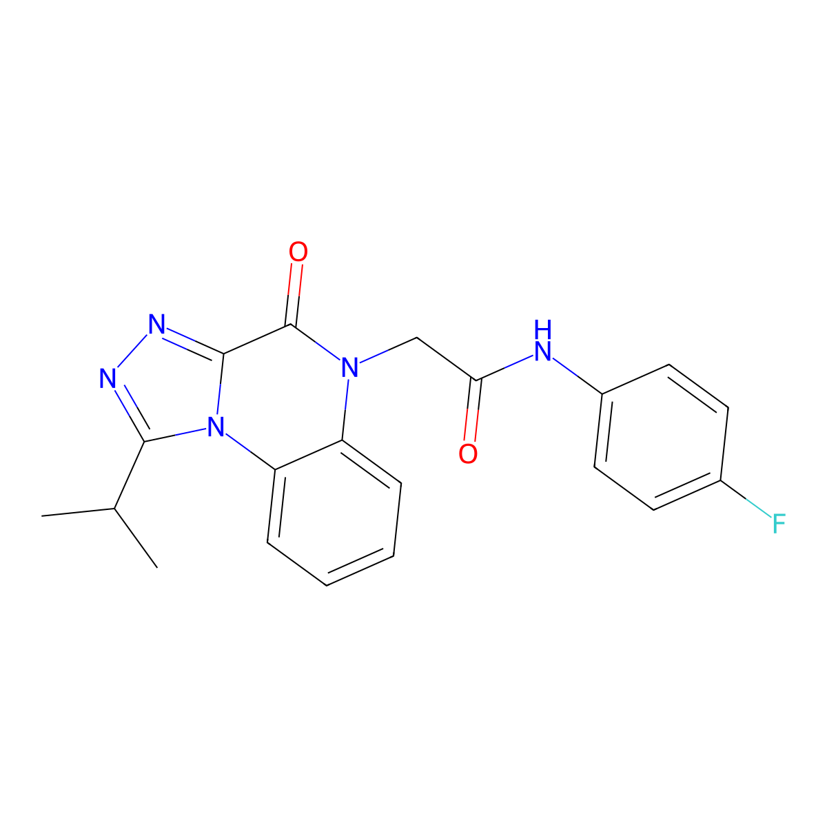 N-(4-fluorophenyl)-2-[4-oxo-1-(propan-2-yl)[1,2,4]triazolo[4,3-a]quinoxalin-5(4H)-yl]acetamide molecular structure, CAS 1260926-84-8