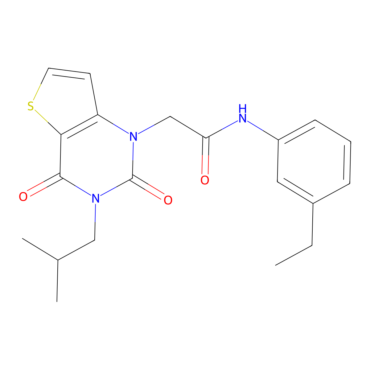 N-(3-ethylphenyl)-2-[3-(2-methylpropyl)-2,4-dioxo-3,4-dihydrothieno[3,2-d]pyrimidin-1(2H)-yl]acetamide molecular structure, CAS 1260927-16-9