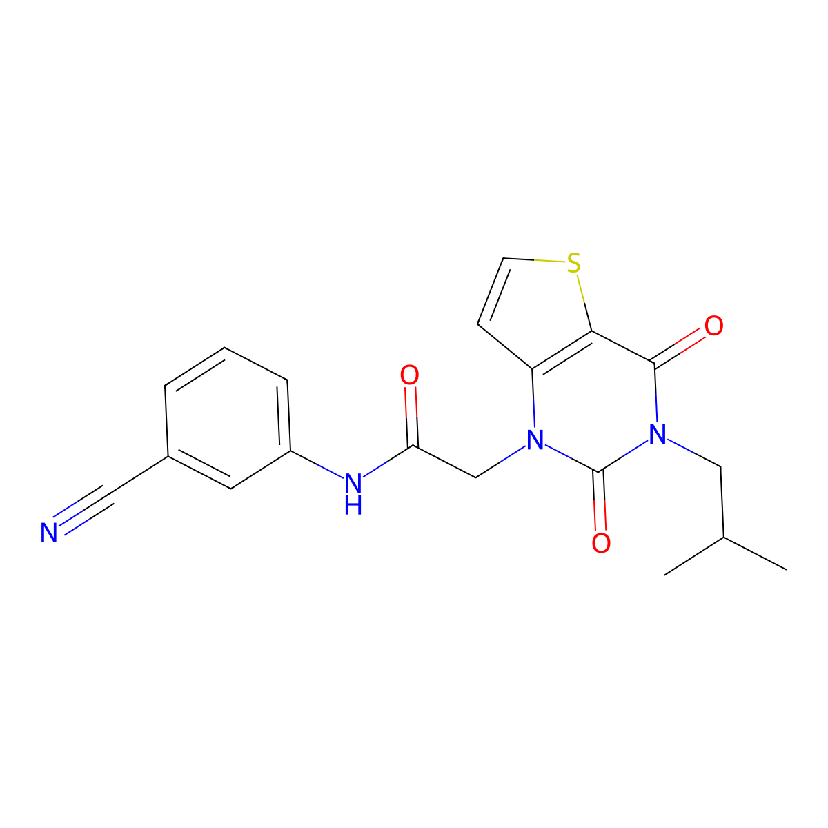 N-(3-cyanophenyl)-2-[3-(2-methylpropyl)-2,4-dioxo-3,4-dihydrothieno[3,2-d]pyrimidin-1(2H)-yl]acetamide molecular structure, CAS 1260927-93-2