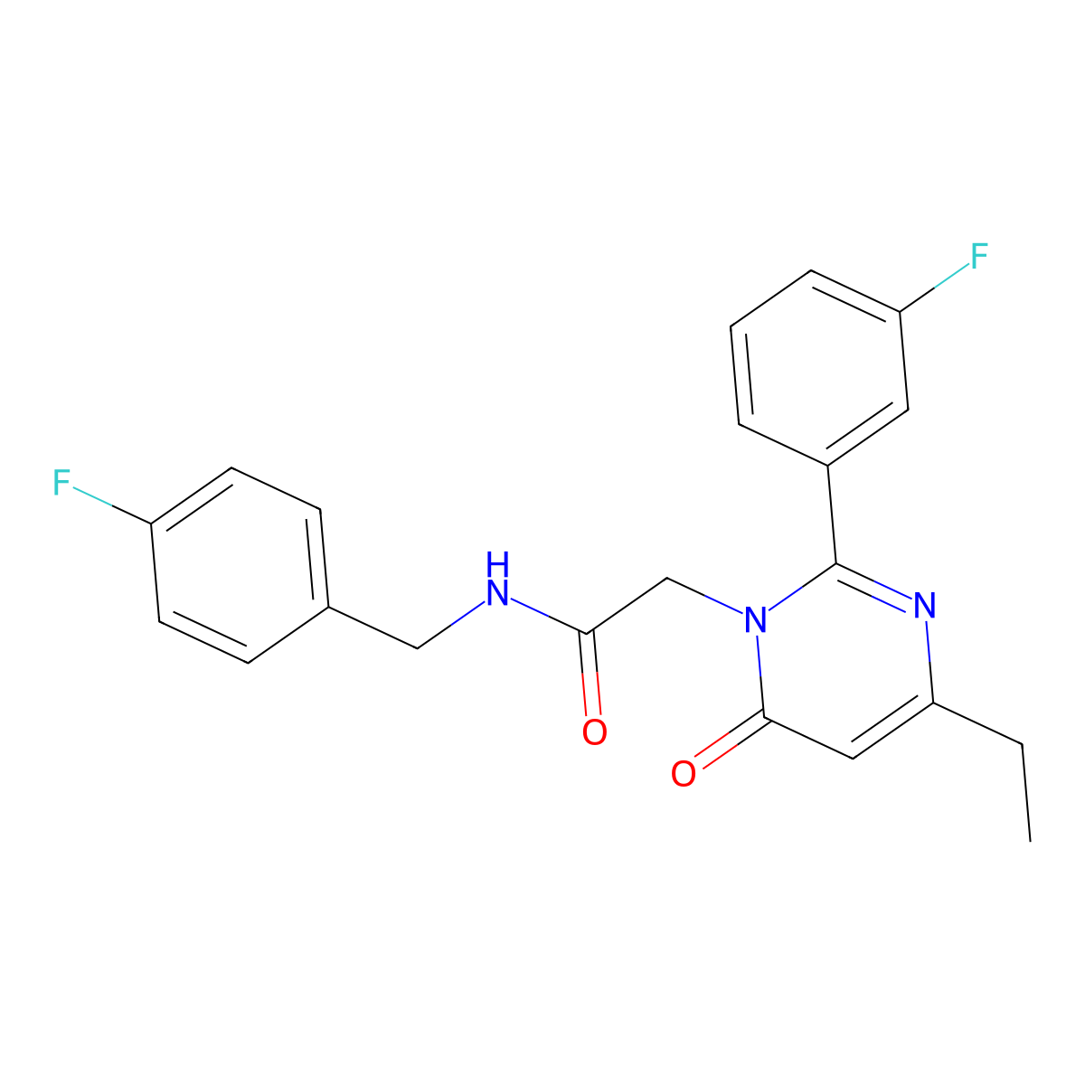 2-[4-ethyl-2-(3-fluorophenyl)-6-oxopyrimidin-1(6H)-yl]-N-(4-fluorobenzyl)acetamide molecular structure, CAS 1260928-05-9