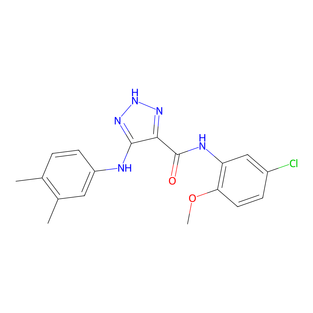 N-(5-chloro-2-methoxyphenyl)-5-[(3,4-dimethylphenyl)amino]-1H-1,2,3-triazole-4-carboxamide molecular structure, CAS 1260928-74-2