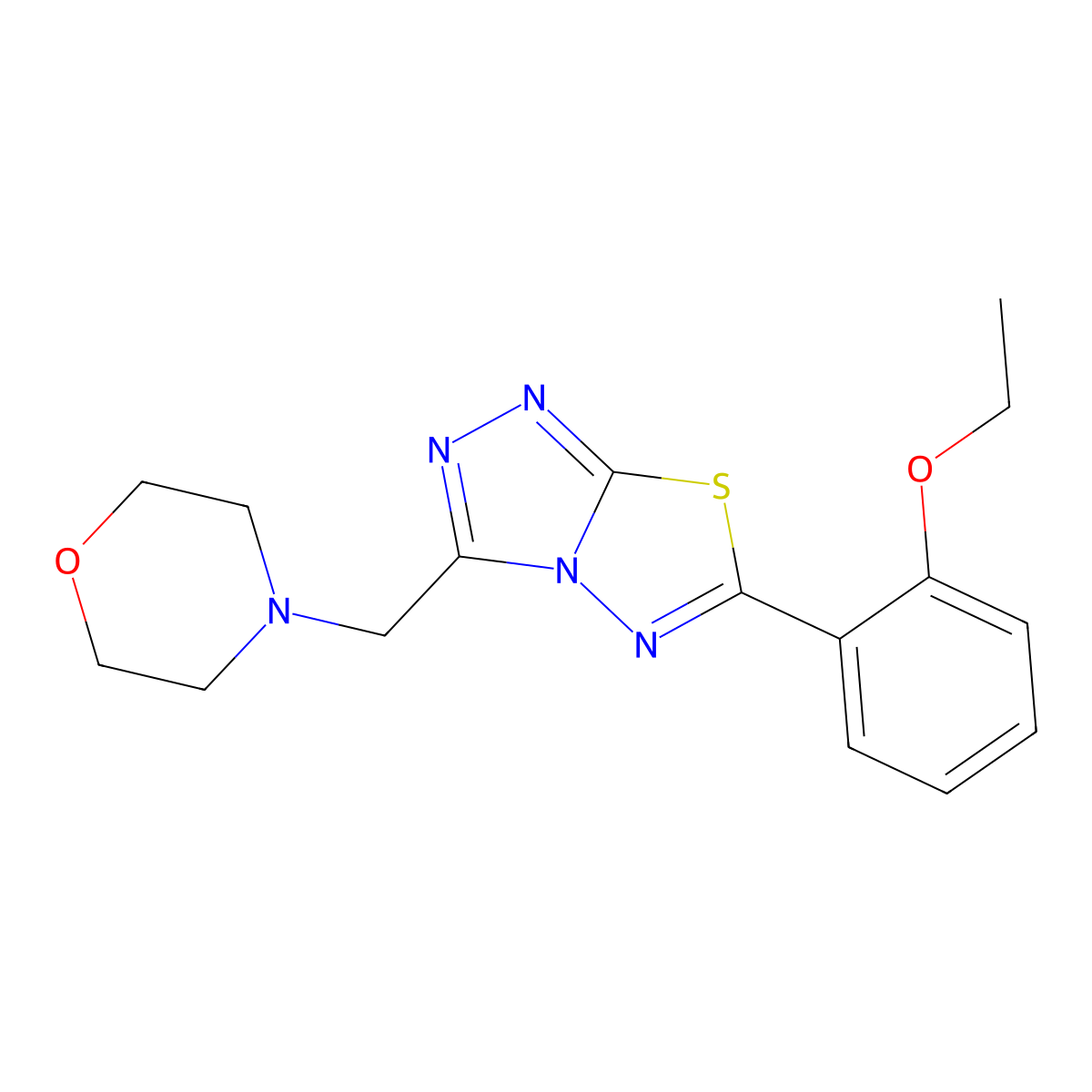 6-(2-Ethoxyphenyl)-3-(morpholin-4-ylmethyl)[1,2,4]triazolo[3,4-b][1,3,4]thiadiazole molecular structure, CAS 1260929-21-2