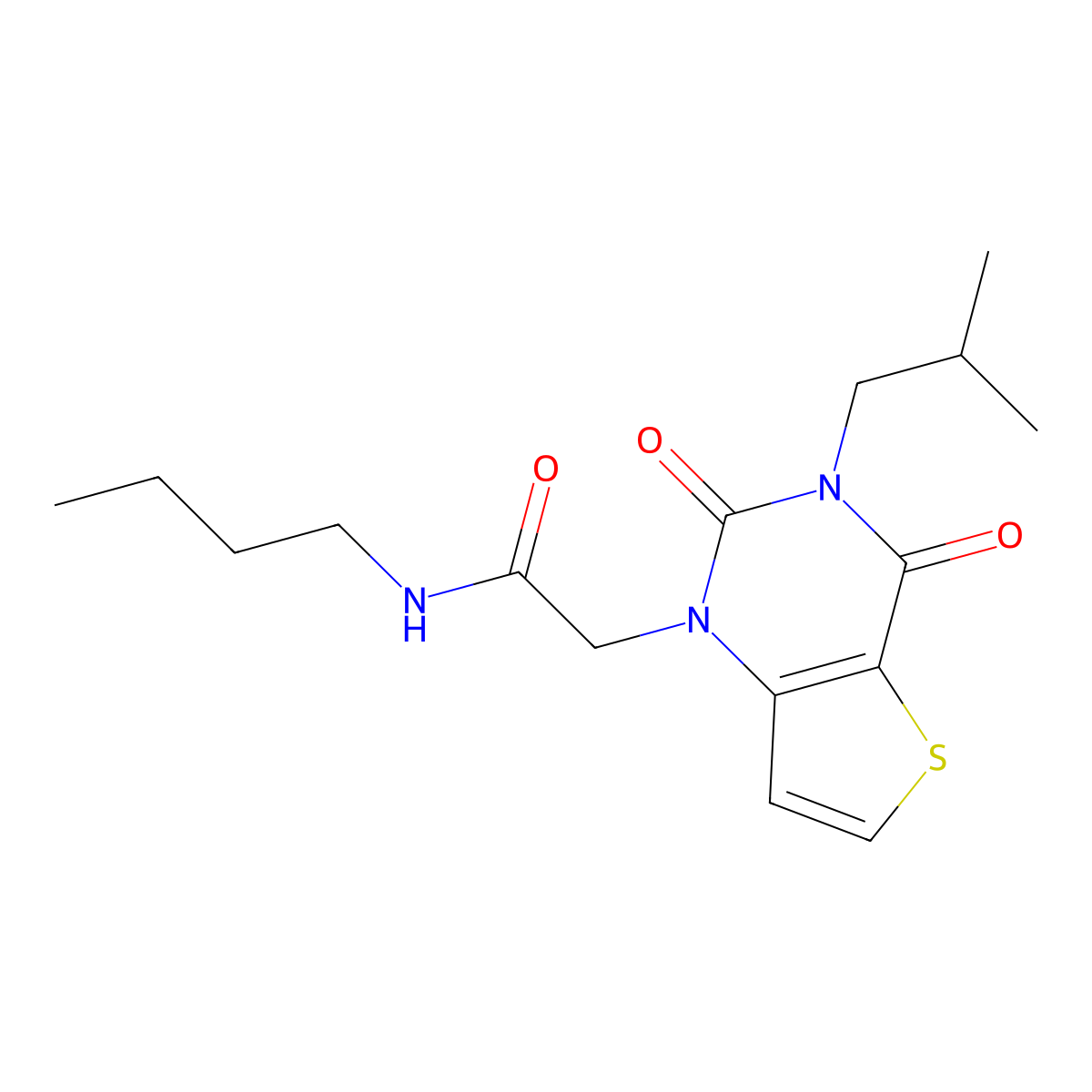 N-butyl-2-[3-(2-methylpropyl)-2,4-dioxo-3,4-dihydrothieno[3,2-d]pyrimidin-1(2H)-yl]acetamide molecular structure, CAS 1260929-57-4