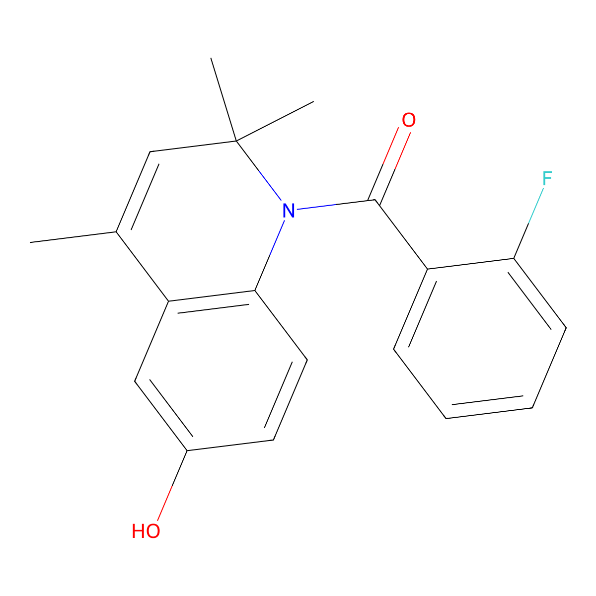 (2-fluorophenyl)(6-hydroxy-2,2,4-trimethylquinolin-1(2H)-yl)methanone molecular structure, CAS 1260929-58-5