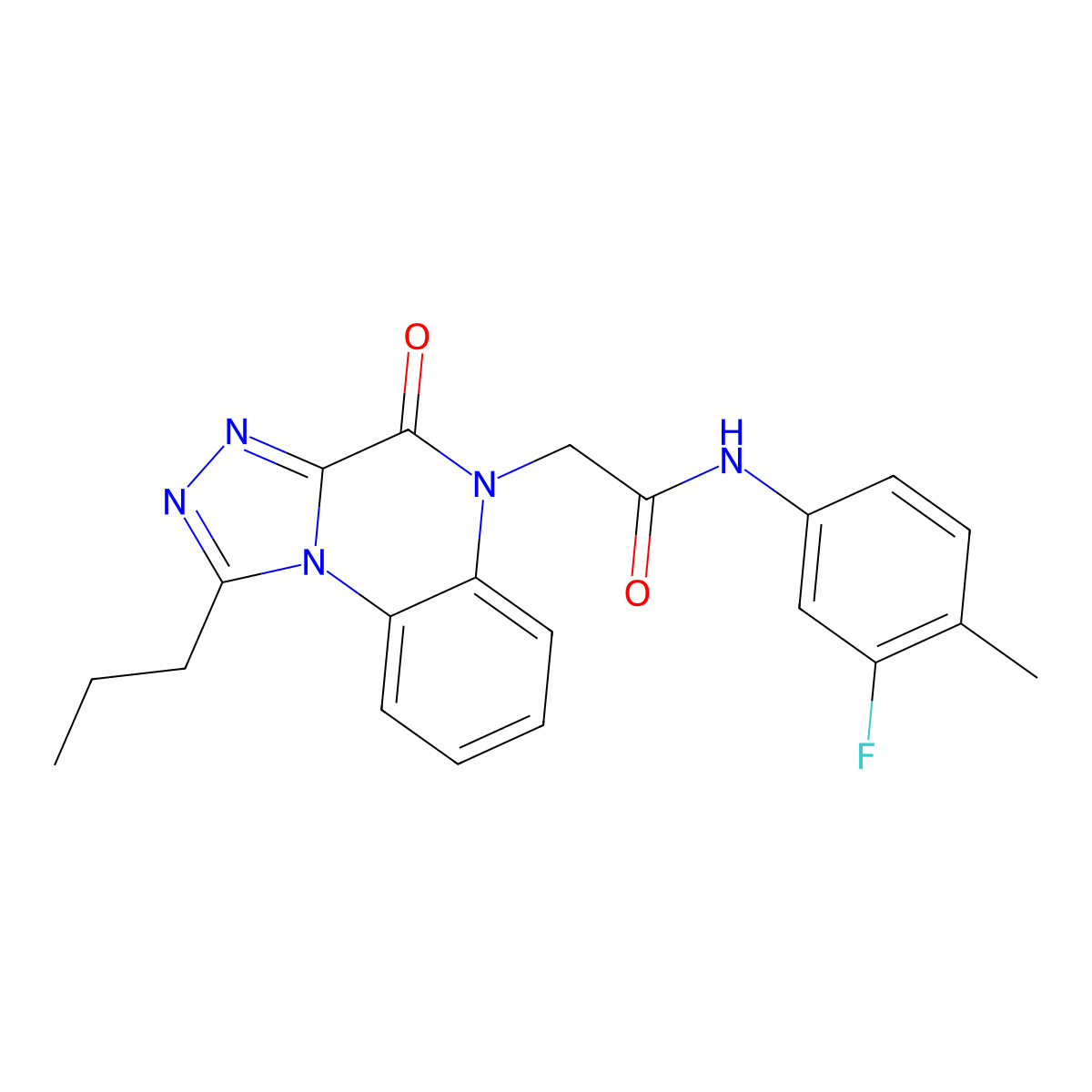 N-(3-fluoro-4-methylphenyl)-2-(4-oxo-1-propyl[1,2,4]triazolo[4,3-a]quinoxalin-5(4H)-yl)acetamide molecular structure, CAS 1260929-94-9