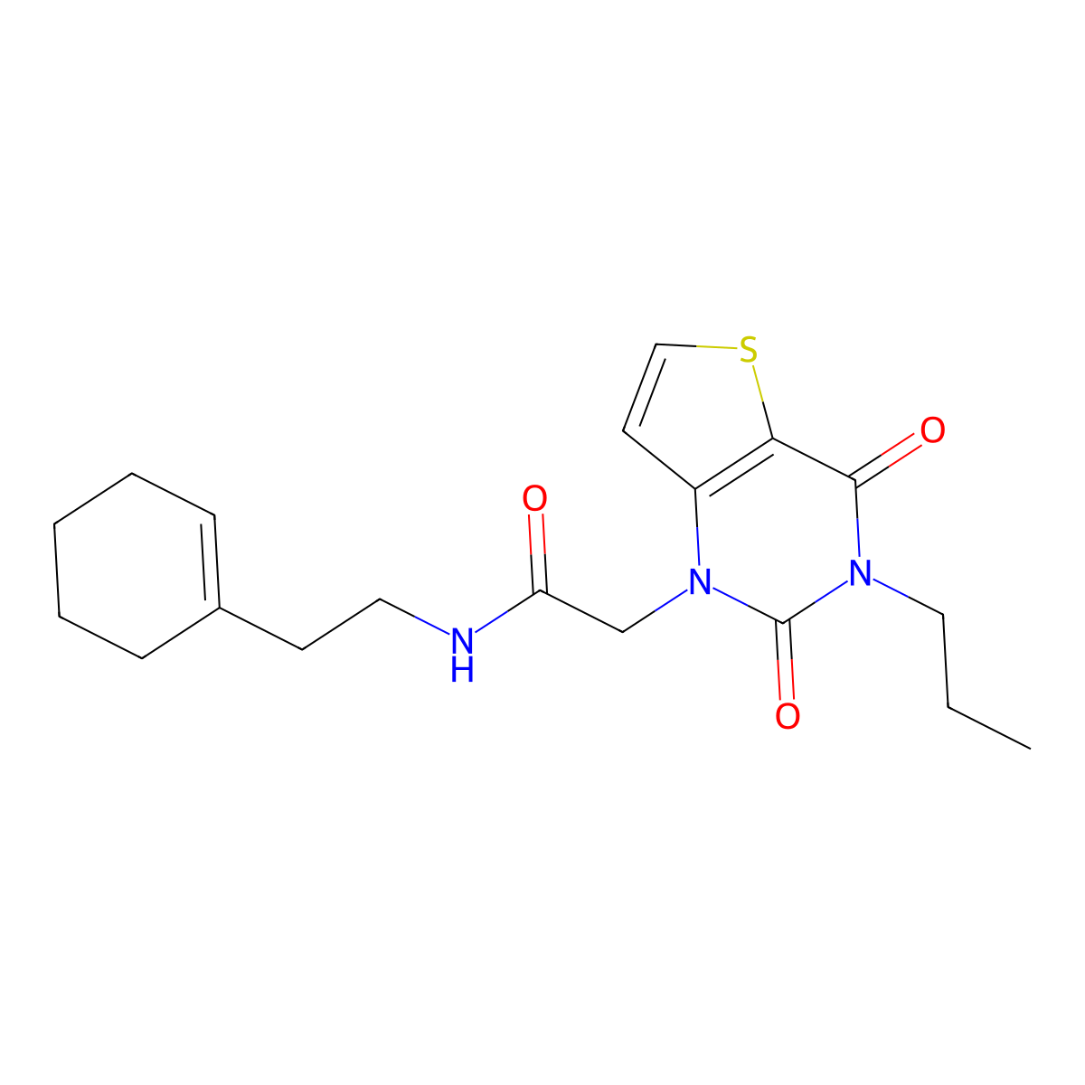 N-(2-(cyclohex-1-en-1-yl)ethyl)-2-(2,4-dioxo-3-propyl-3,4-dihydrothieno[3,2-d]pyrimidin-1(2H)-yl)acetamide molecular structure, CAS 1260930-24-2