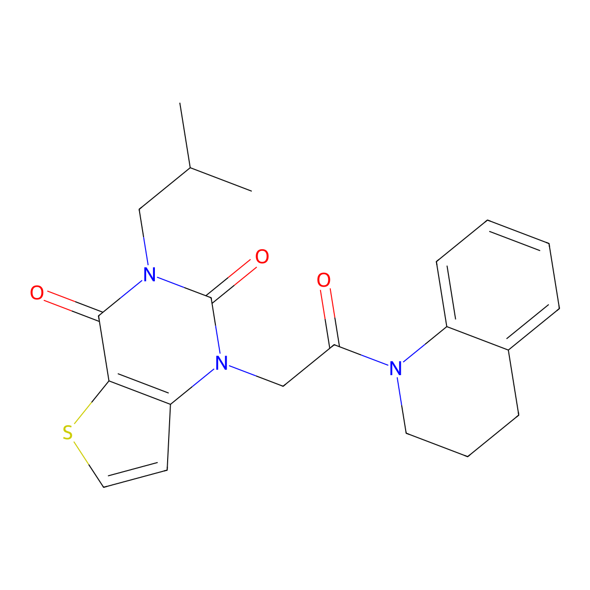 1-[2-(3,4-dihydroquinolin-1(2H)-yl)-2-oxoethyl]-3-(2-methylpropyl)thieno[3,2-d]pyrimidine-2,4(1H,3H)-dione molecular structure, CAS 1260930-27-5