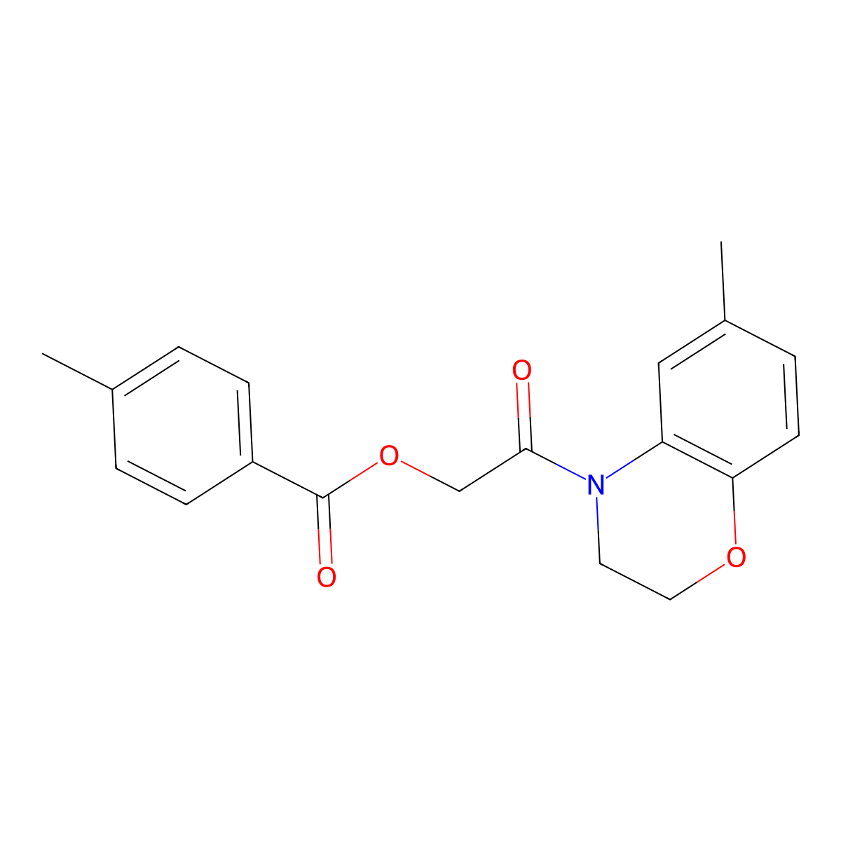 2-(6-methyl-2,3-dihydro-4H-1,4-benzoxazin-4-yl)-2-oxoethyl 4-methylbenzoate molecular structure, CAS 1260930-81-1