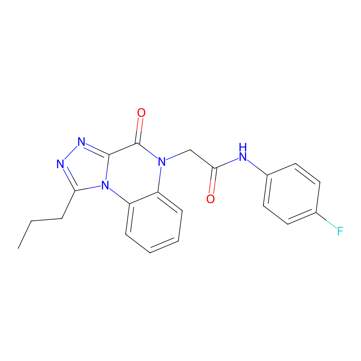 N-(4-fluorophenyl)-2-(4-oxo-1-propyl[1,2,4]triazolo[4,3-a]quinoxalin-5(4H)-yl)acetamide molecular structure, CAS 1260931-06-3