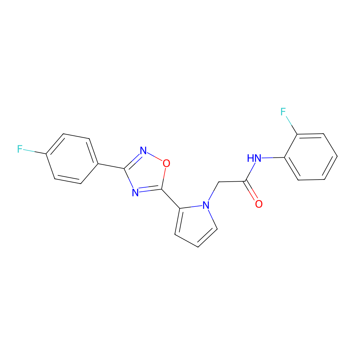 N-(2-fluorophenyl)-2-{2-[3-(4-fluorophenyl)-1,2,4-oxadiazol-5-yl]-1H-pyrrol-1-yl}acetamide molecular structure, CAS 1260931-35-8