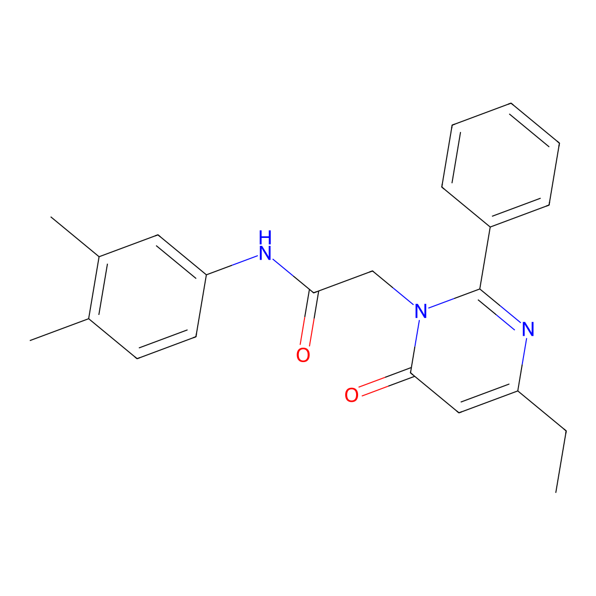 N-(3,4-dimethylphenyl)-2-(4-ethyl-6-oxo-2-phenylpyrimidin-1(6H)-yl)acetamide molecular structure, CAS 1260931-90-5