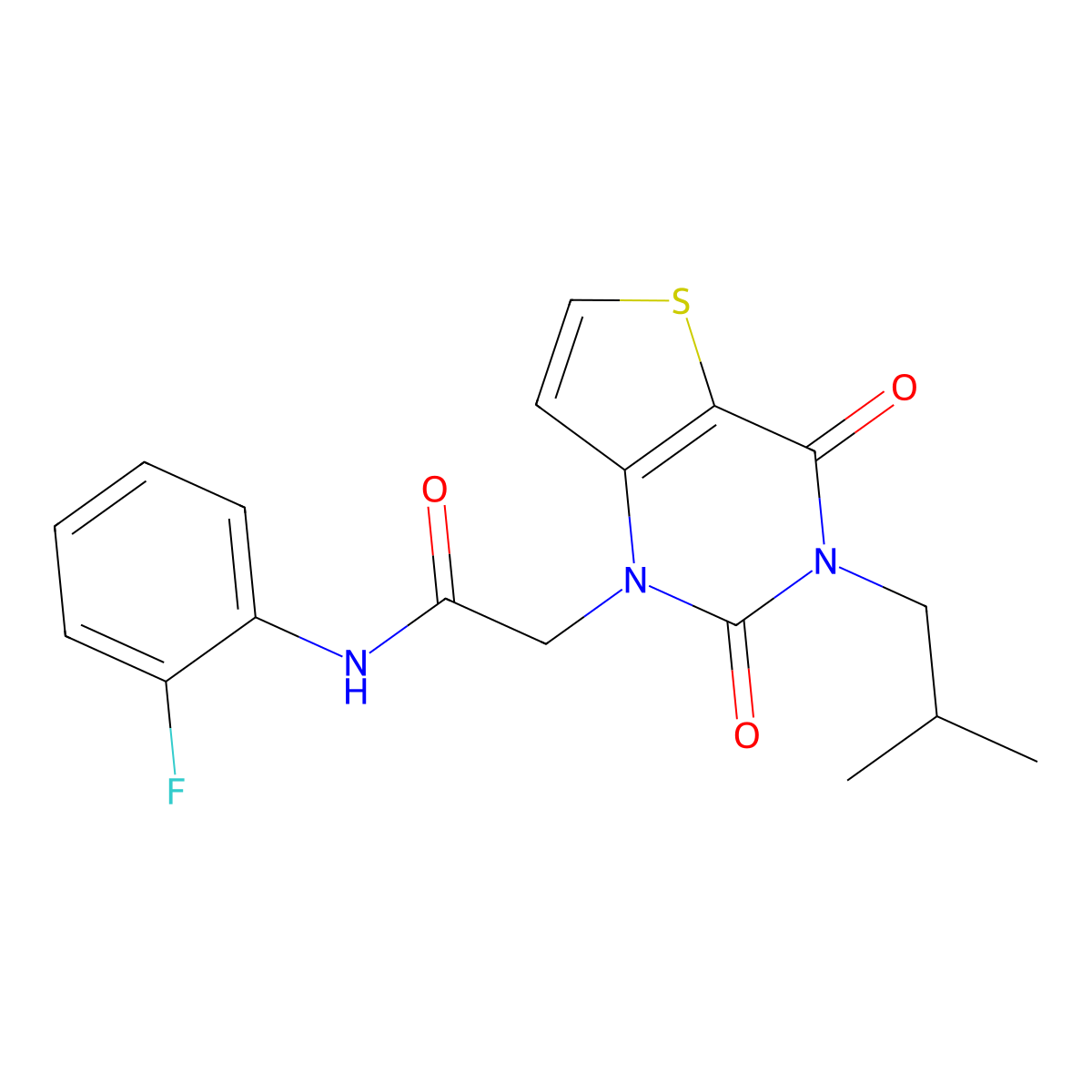 N-(2-fluorophenyl)-2-[3-(2-methylpropyl)-2,4-dioxo-3,4-dihydrothieno[3,2-d]pyrimidin-1(2H)-yl]acetamide molecular structure, CAS 1260932-25-9