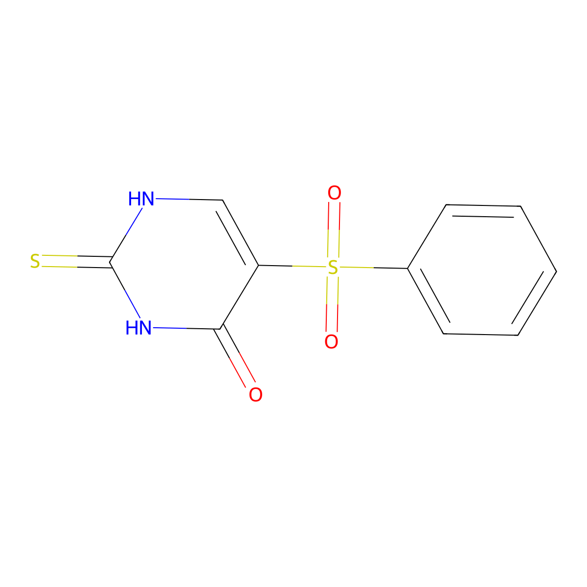 5-(phenylsulfonyl)-2-thioxo-2,3-dihydropyrimidin-4(1H)-one molecular structure, CAS 1260933-18-3