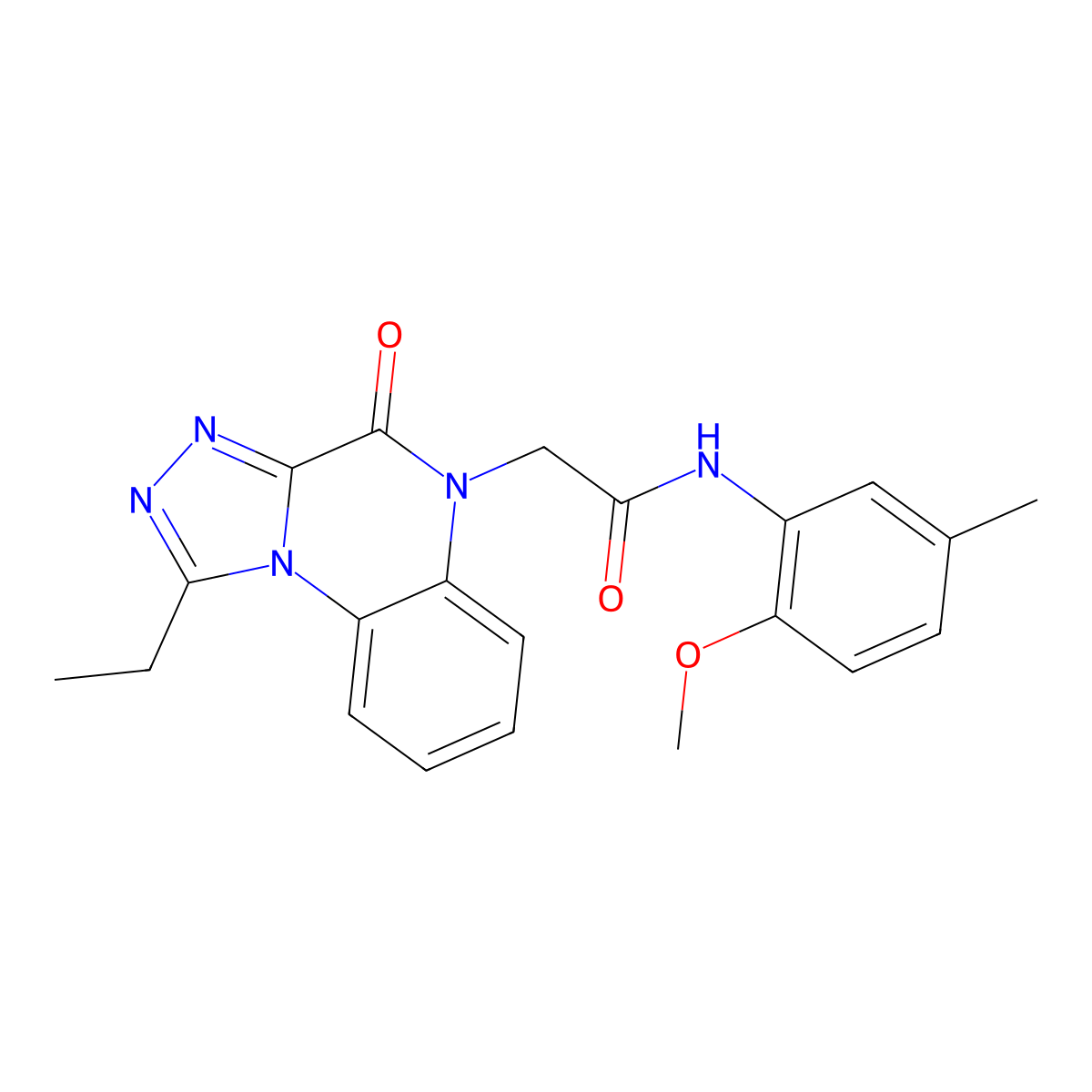 2-(1-ethyl-4-oxo[1,2,4]triazolo[4,3-a]quinoxalin-5(4H)-yl)-N-(2-methoxy-5-methylphenyl)acetamide molecular structure, CAS 1260933-24-1