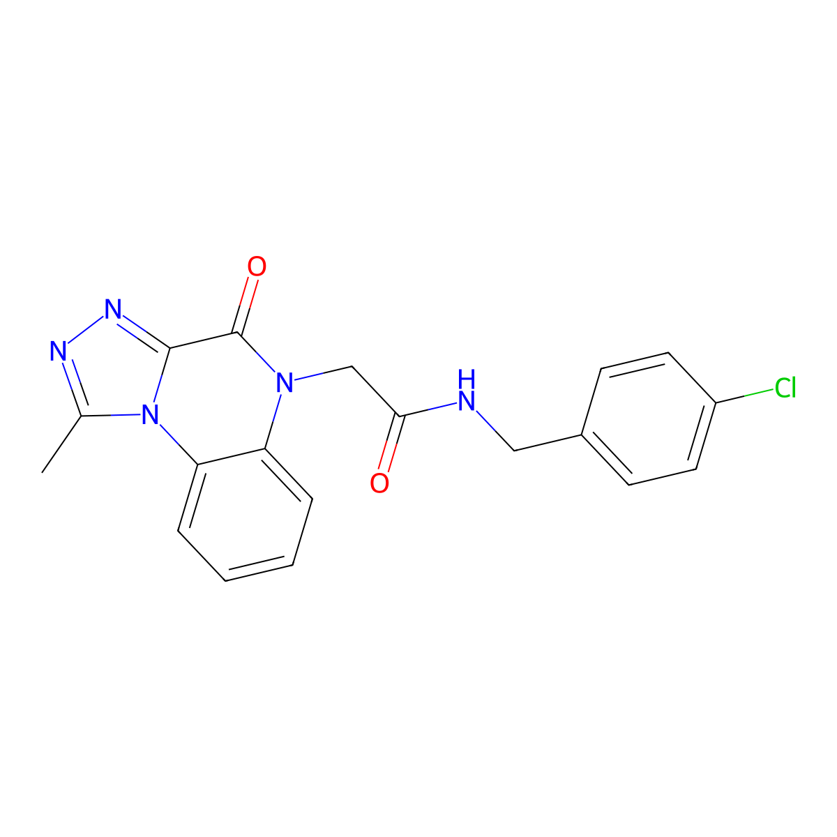 N-(4-chlorobenzyl)-2-(1-methyl-4-oxo[1,2,4]triazolo[4,3-a]quinoxalin-5(4H)-yl)acetamide molecular structure, CAS 1260933-34-3