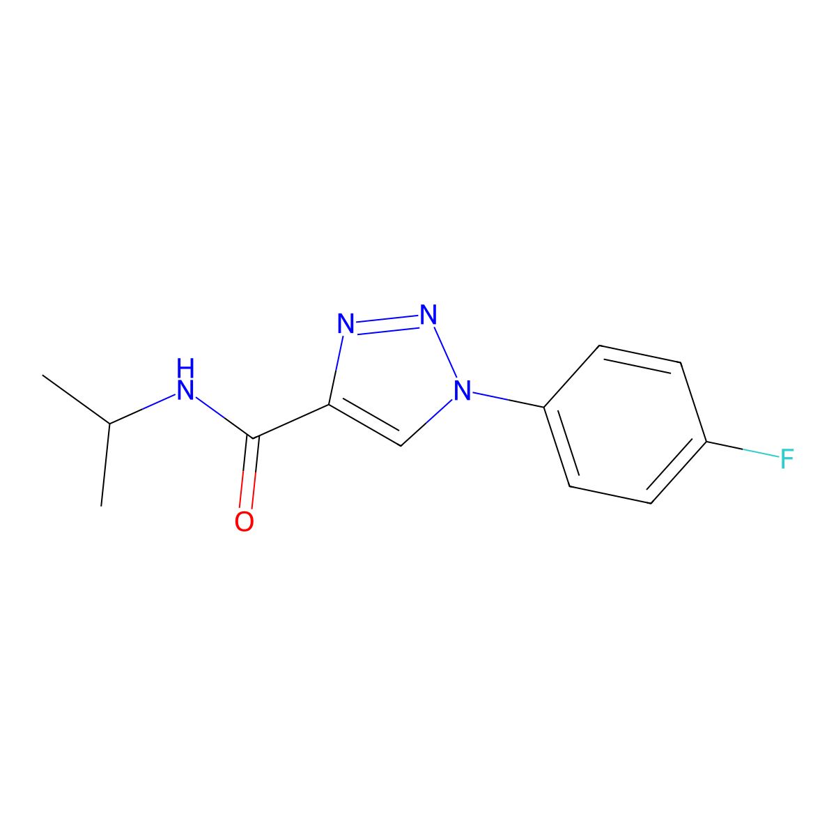 1-(4-fluorophenyl)-N-(propan-2-yl)-1H-1,2,3-triazole-4-carboxamide molecular structure, CAS 1260933-38-7