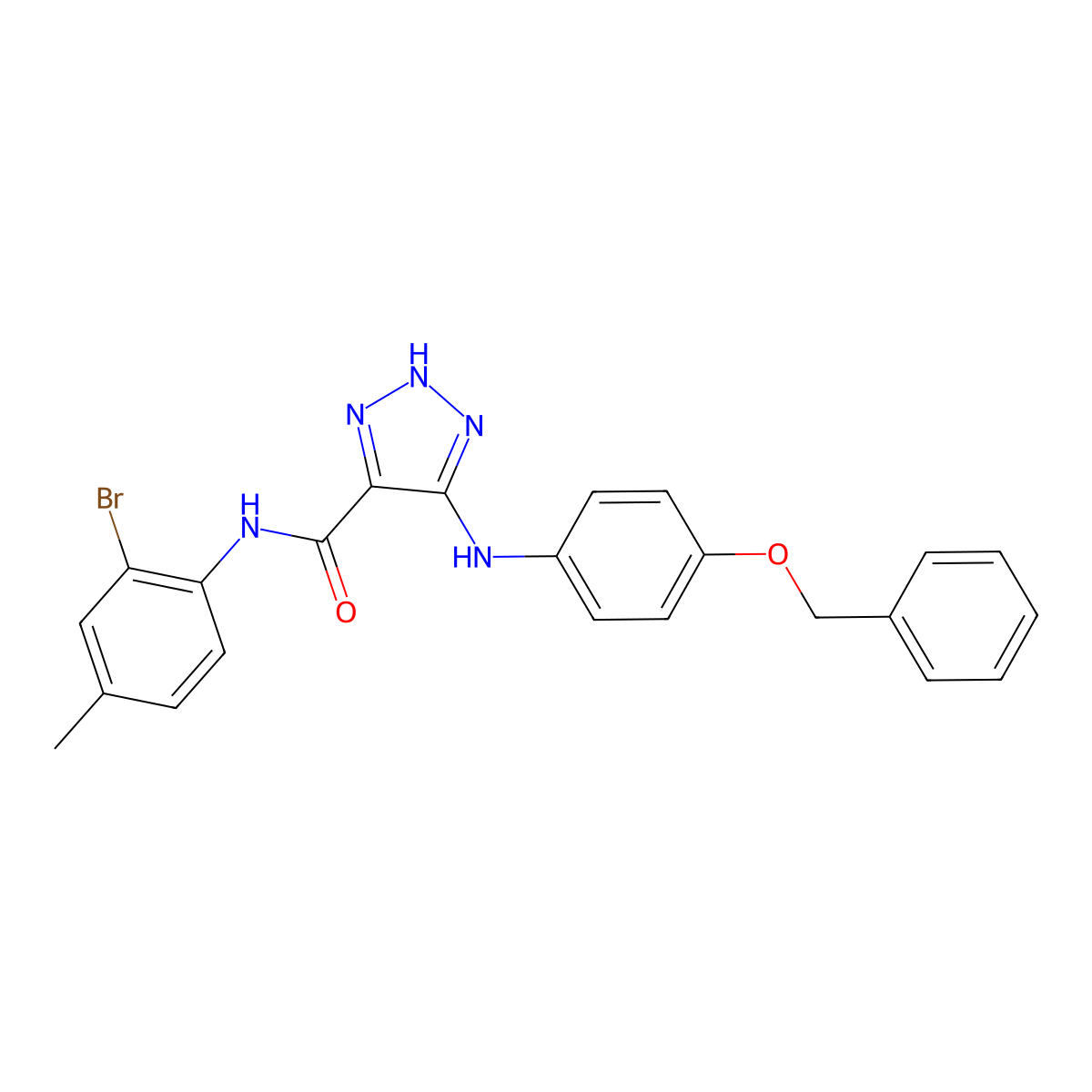 5-{[4-(benzyloxy)phenyl]amino}-N-(2-bromo-4-methylphenyl)-1H-1,2,3-triazole-4-carboxamide molecular structure, CAS 1260933-77-4