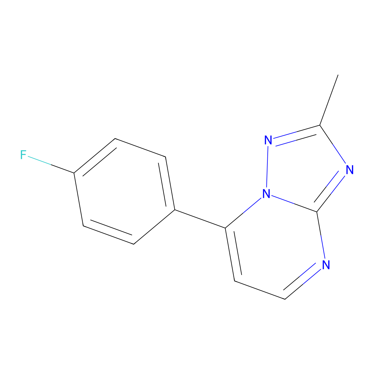 7-(4-Fluorophenyl)-2-methyl[1,2,4]triazolo[1,5-a]pyrimidine molecular structure, CAS 1260934-18-6