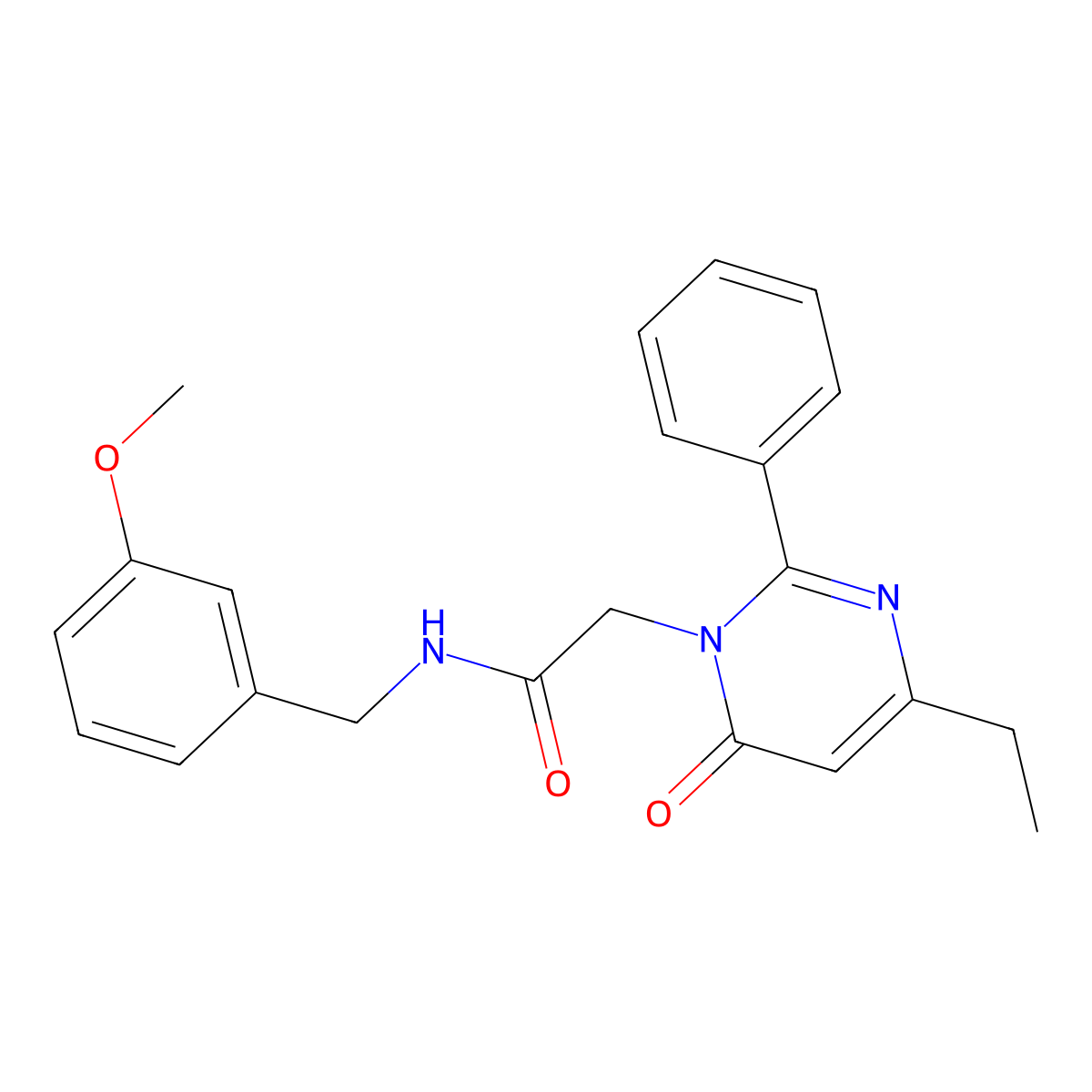 2-(4-ethyl-6-oxo-2-phenylpyrimidin-1(6H)-yl)-N-(3-methoxybenzyl)acetamide molecular structure, CAS 1260934-21-1