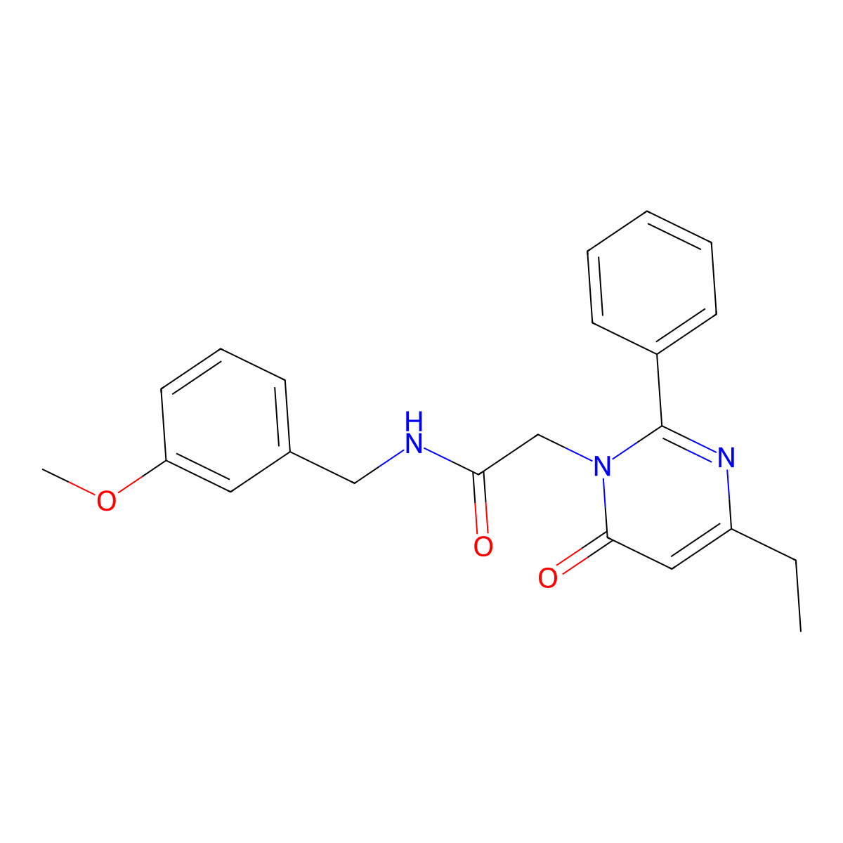 2-(4-ethyl-6-oxo-2-phenylpyrimidin-1(6H)-yl)-N-(3-methoxybenzyl)acetamide molecular structure, CAS 1260934-21-1