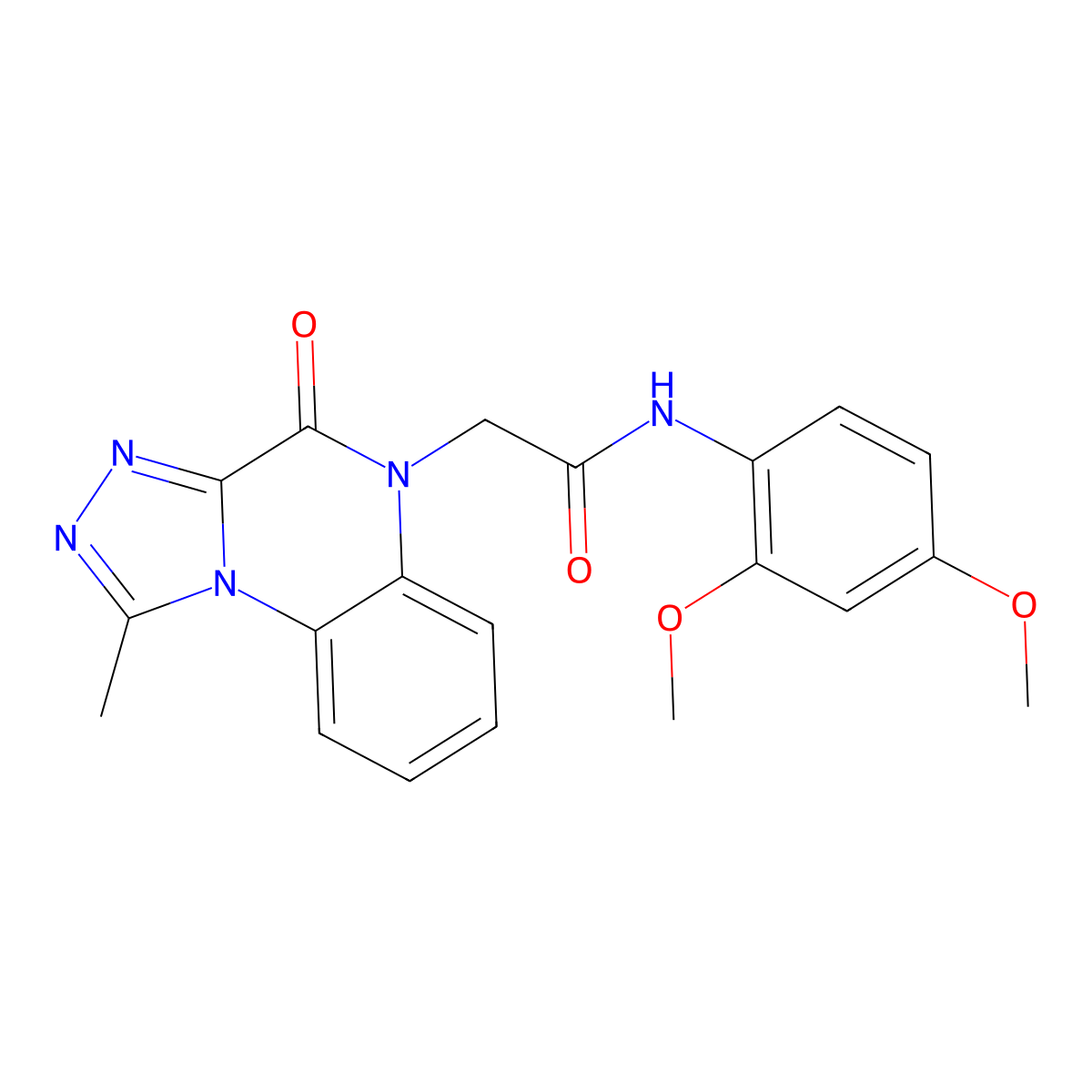 N-(2,4-dimethoxyphenyl)-2-(1-methyl-4-oxo[1,2,4]triazolo[4,3-a]quinoxalin-5(4H)-yl)acetamide molecular structure, CAS 1260934-38-0