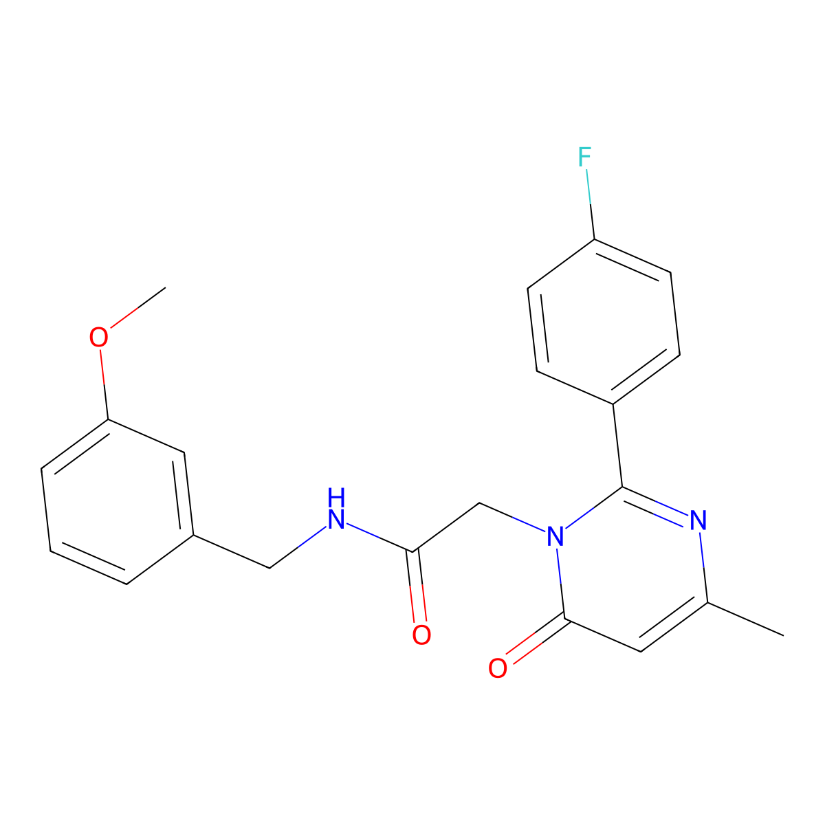 2-[2-(4-fluorophenyl)-4-methyl-6-oxopyrimidin-1(6H)-yl]-N-(3-methoxybenzyl)acetamide molecular structure, CAS 1260935-28-1