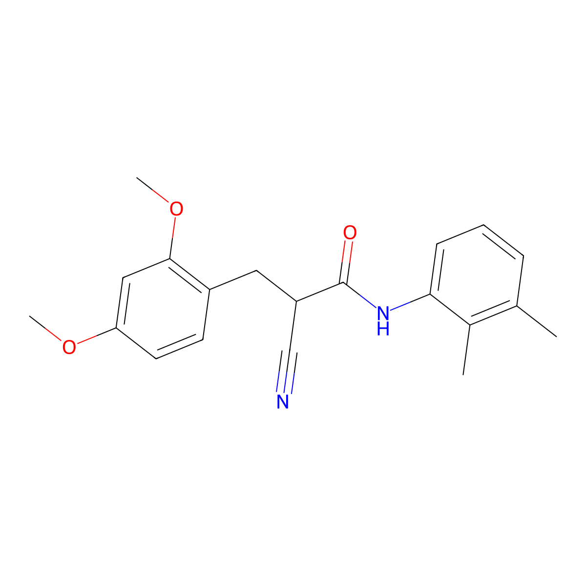 2-cyano-3-(2,4-dimethoxyphenyl)-N-(2,3-dimethylphenyl)propanamide molecular structure, CAS 1260936-02-4