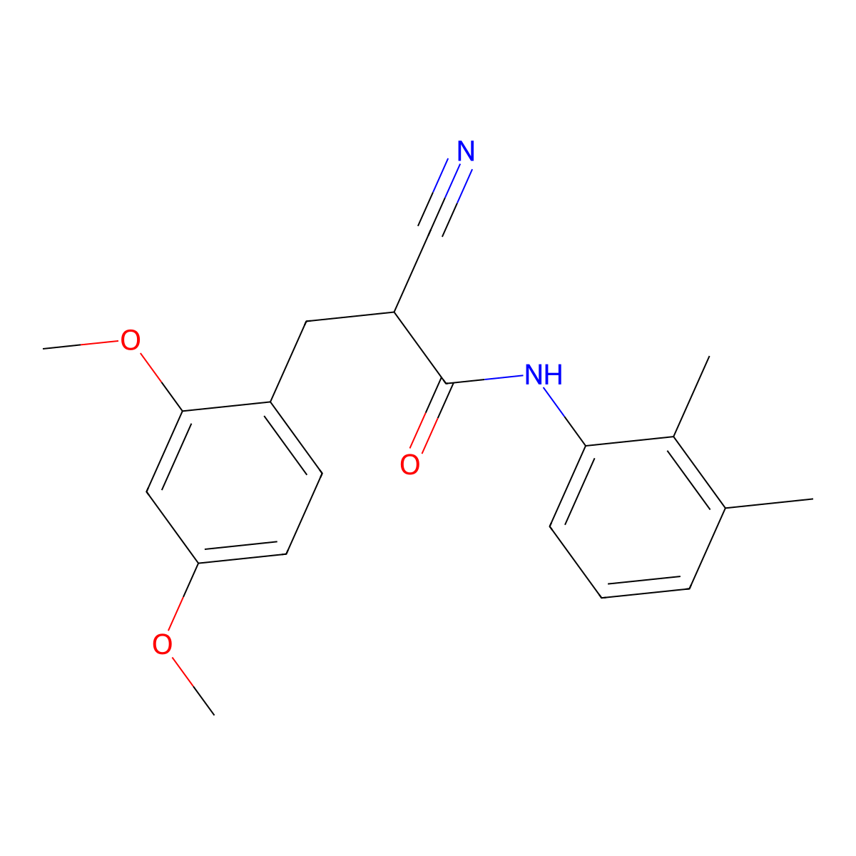 2-cyano-3-(2,4-dimethoxyphenyl)-N-(2,3-dimethylphenyl)propanamide molecular structure, CAS 1260936-02-4