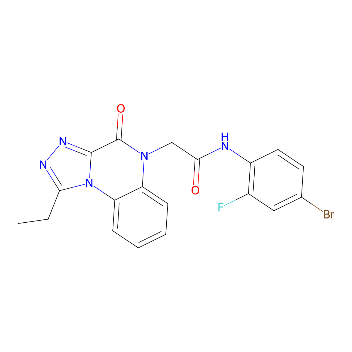 N-(4-bromo-2-fluorophenyl)-2-(1-ethyl-4-oxo[1,2,4]triazolo[4,3-a]quinoxalin-5(4H)-yl)acetamide molecular structure, CAS 1260936-24-0