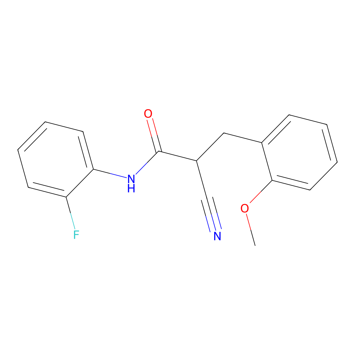 2-cyano-N-(2-fluorophenyl)-3-(2-methoxyphenyl)propanamide molecular structure, CAS 1260936-76-2