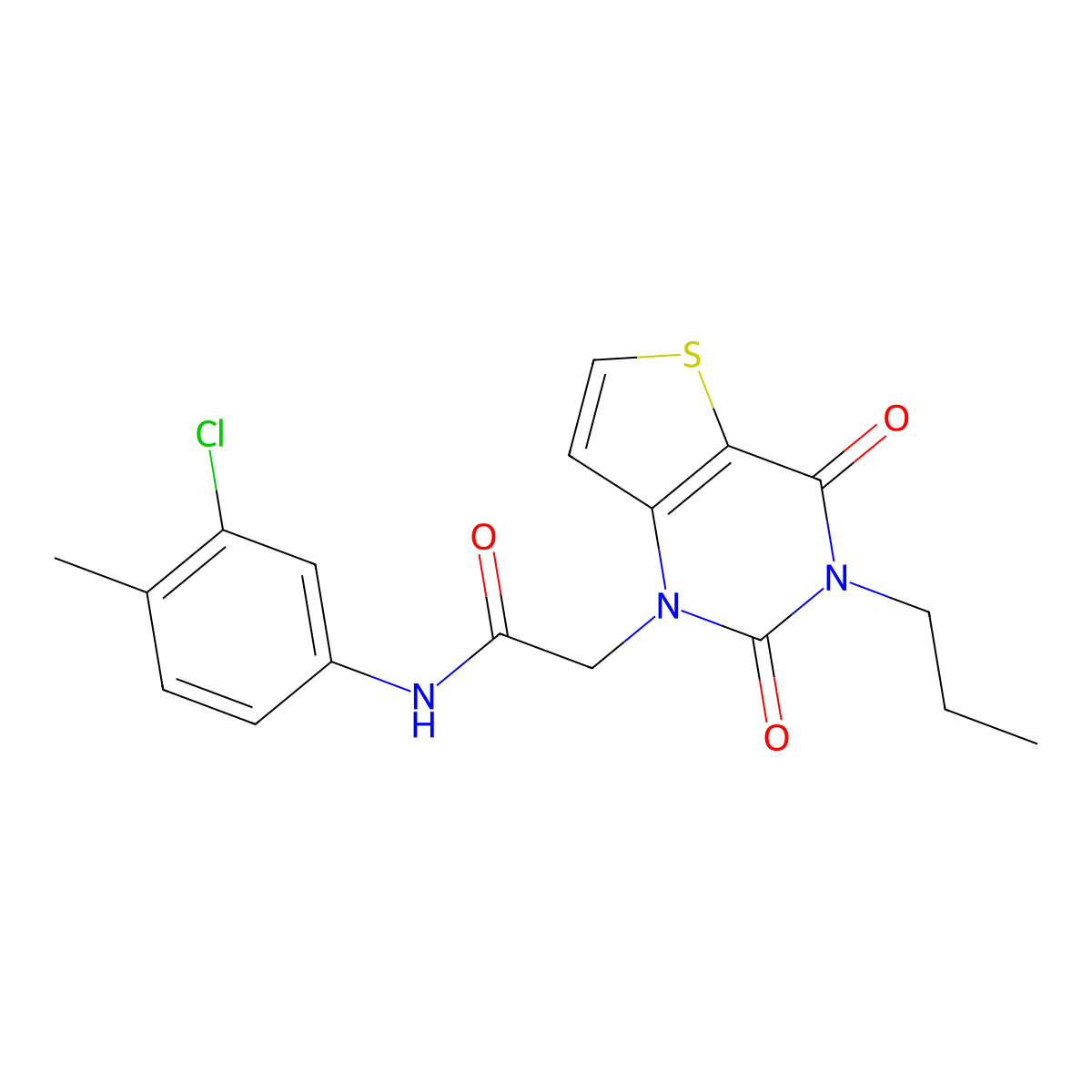 N-(3-chloro-4-methylphenyl)-2-(2,4-dioxo-3-propyl-3,4-dihydrothieno[3,2-d]pyrimidin-1(2H)-yl)acetamide molecular structure, CAS 1260937-27-6