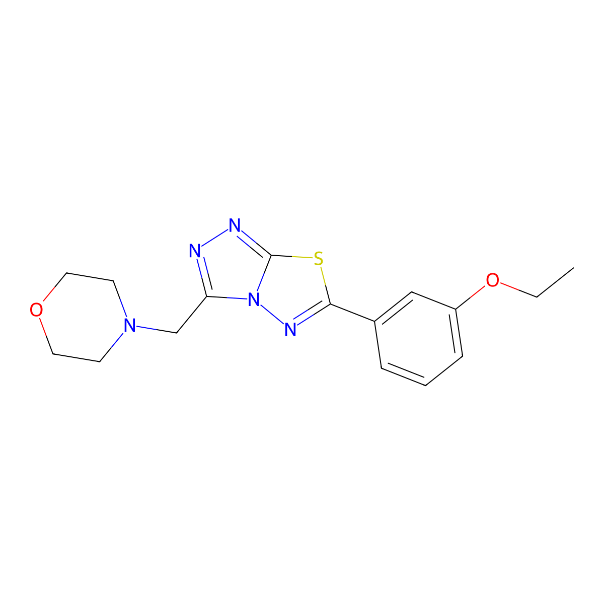 6-(3-Ethoxyphenyl)-3-(morpholin-4-ylmethyl)[1,2,4]triazolo[3,4-b][1,3,4]thiadiazole molecular structure, CAS 1260937-60-7