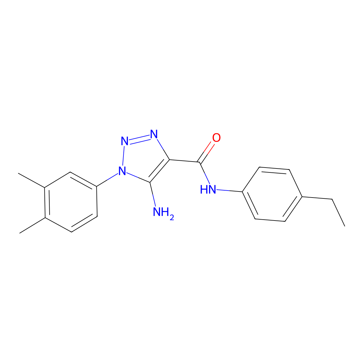 5-amino-1-(3,4-dimethylphenyl)-N-(4-ethylphenyl)-1H-1,2,3-triazole-4-carboxamide molecular structure, CAS 1260938-73-5