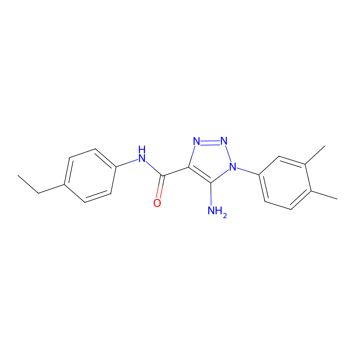 5-amino-1-(3,4-dimethylphenyl)-N-(4-ethylphenyl)-1H-1,2,3-triazole-4-carboxamide molecular structure, CAS 1260938-73-5
