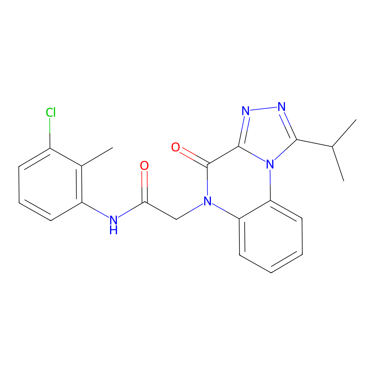 N-(3-chloro-2-methylphenyl)-2-(1-isopropyl-4-oxo-[1,2,4]triazolo[4,3-a]quinoxalin-5(4H)-yl)acetamide molecular structure, CAS 1260939-02-3