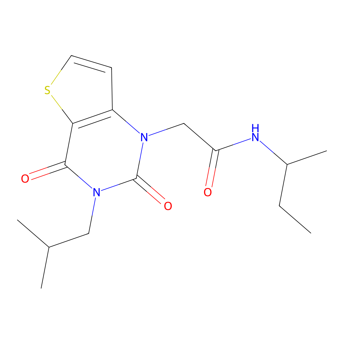 N-(butan-2-yl)-2-[3-(2-methylpropyl)-2,4-dioxo-3,4-dihydrothieno[3,2-d]pyrimidin-1(2H)-yl]acetamide molecular structure, CAS 1260939-26-1