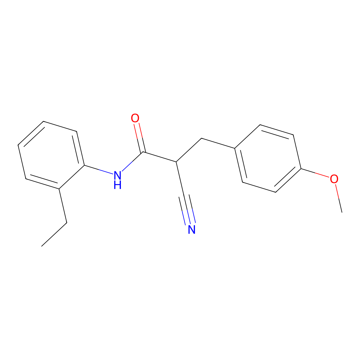 2-cyano-N-(2-ethylphenyl)-3-(4-methoxyphenyl)propanamide molecular structure, CAS 1260939-80-7