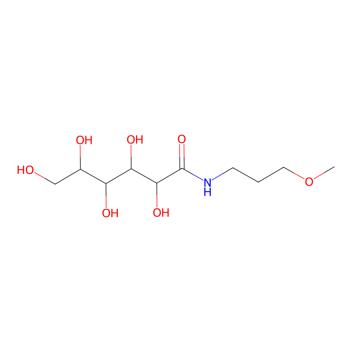 N-(3-Methoxypropyl)-D-gluconamide molecular structure, CAS 126094-21-1